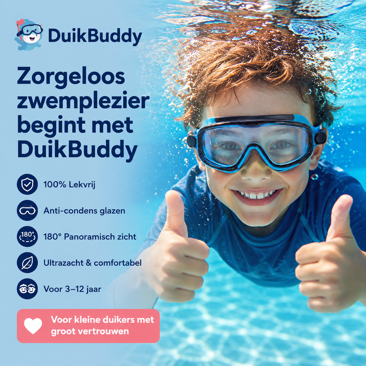 DuikBuddy | De lekvrije kinder duikbril voor zorgeloos zwemmen