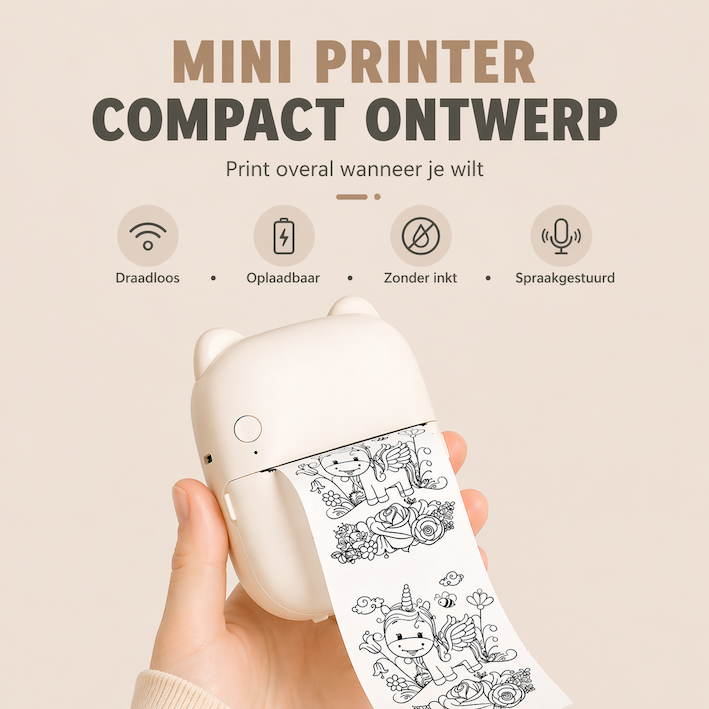 PrintPret Go - De mini printer die ideeën direct omzet in stickers, labels en creaties.