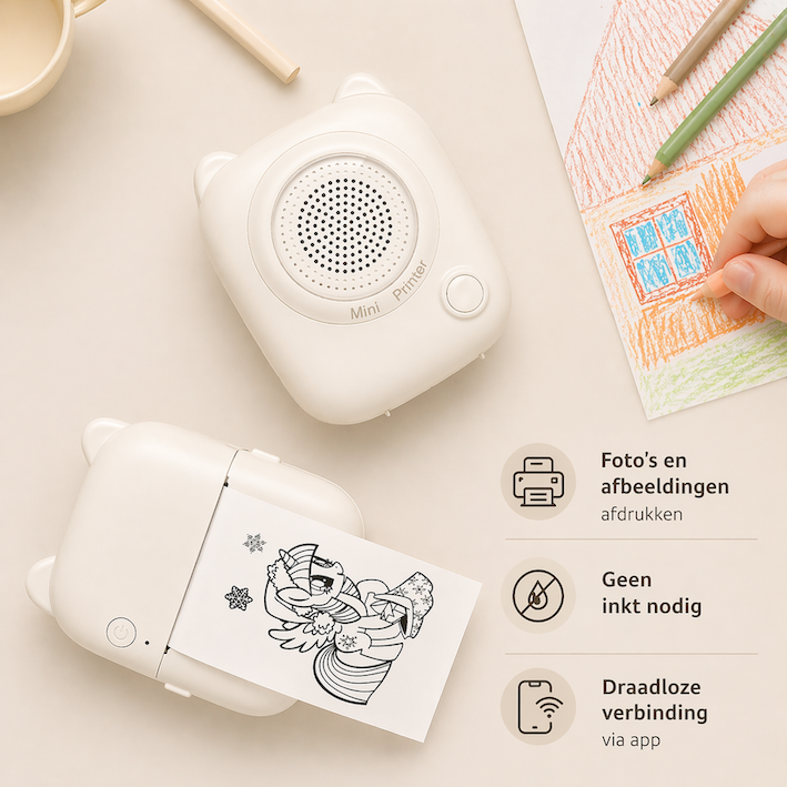 PrintPret Go - De mini printer die ideeën direct omzet in stickers, labels en creaties.