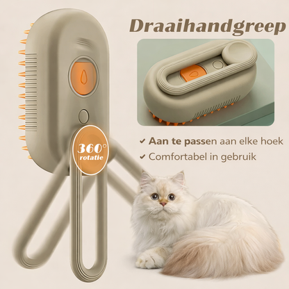 SteamGroom™ 3-in-1 Pet Steam Brush | Verwijder Katten- en Hondenhaar